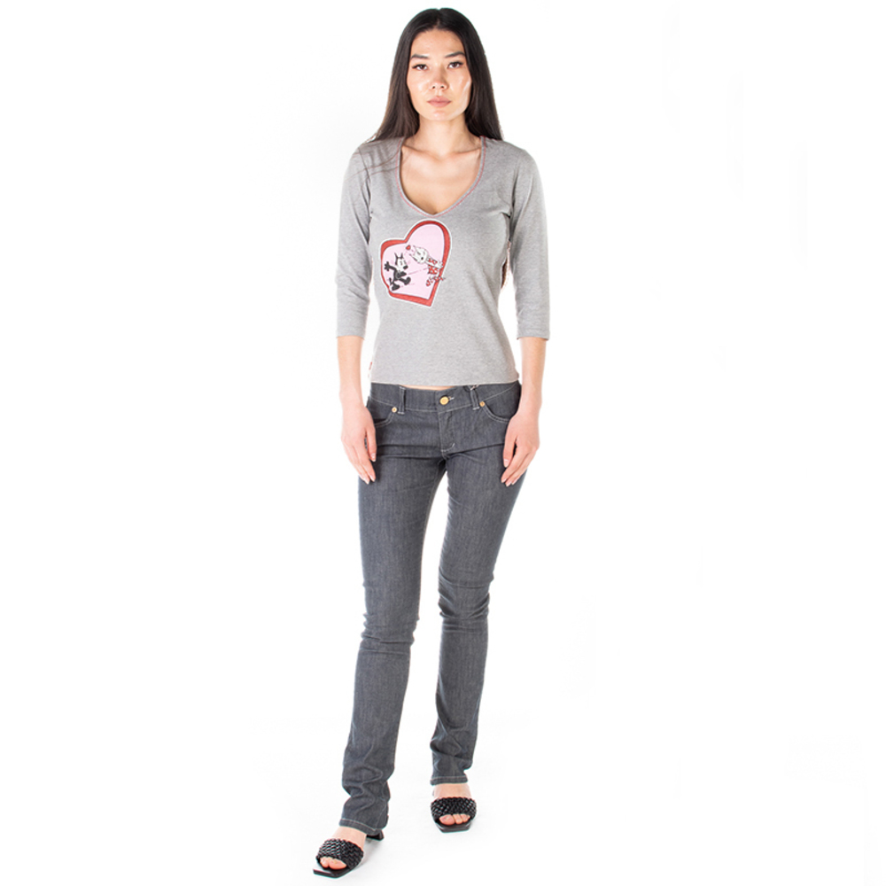 COMPAGNIA ITALIANA LIGHT GRAY BLOUSE | WOMENS SIZE M